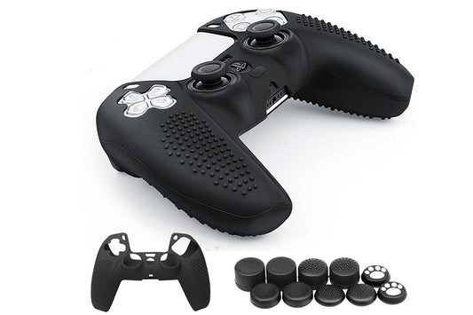 Silicone Skin Case Cover and 10 Grip Caps for Sony PS5 Controller Accessories