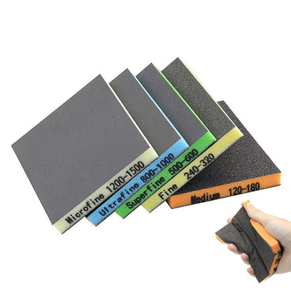 5 Pcs Double-Sided Flexible Sponge Sanding Pads in 5 Grits for Crafts