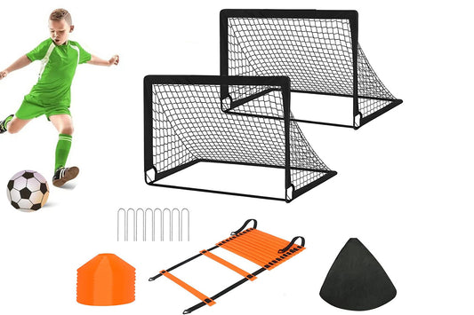 Soccer Goal Football Net Set Sports Training Practice Metal Frame Mesh