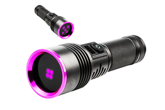 365nm Black Light UV Flashlight With LCD Display Rechargeable Torch Lamp