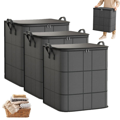 3 Pack 180L Foldable Clothes Storage Bags with Handles