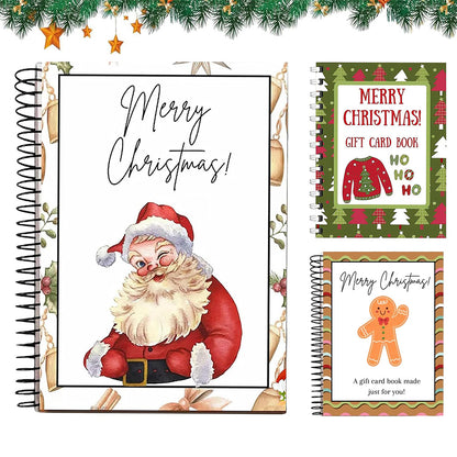 3 Piece Christmas Gift Card Money Holder Book Set for DIY Gifting
