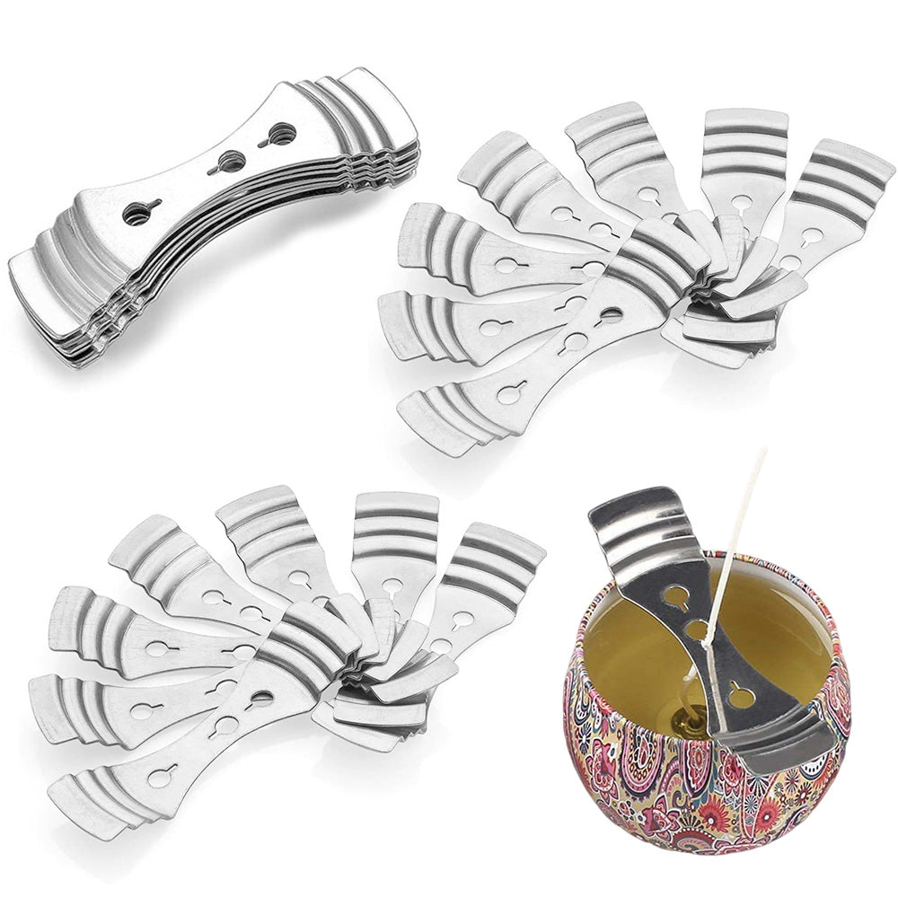20 Pack Metal Candle Wick Centering Holders for Candle Making
