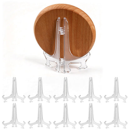 10 Pack Clear Adjustable Plate Display Easel Stands