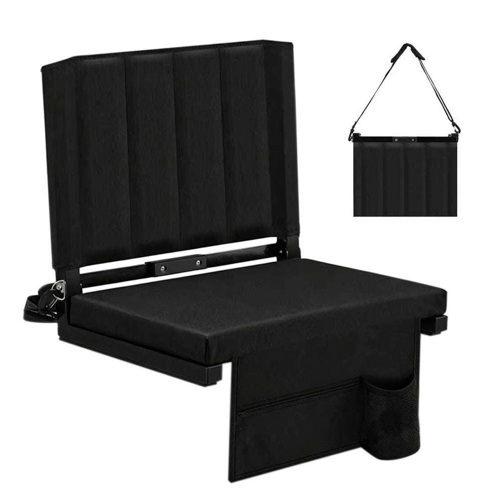 Comfortable Stadium Seat with Shoulder Strap and Storage Pocket