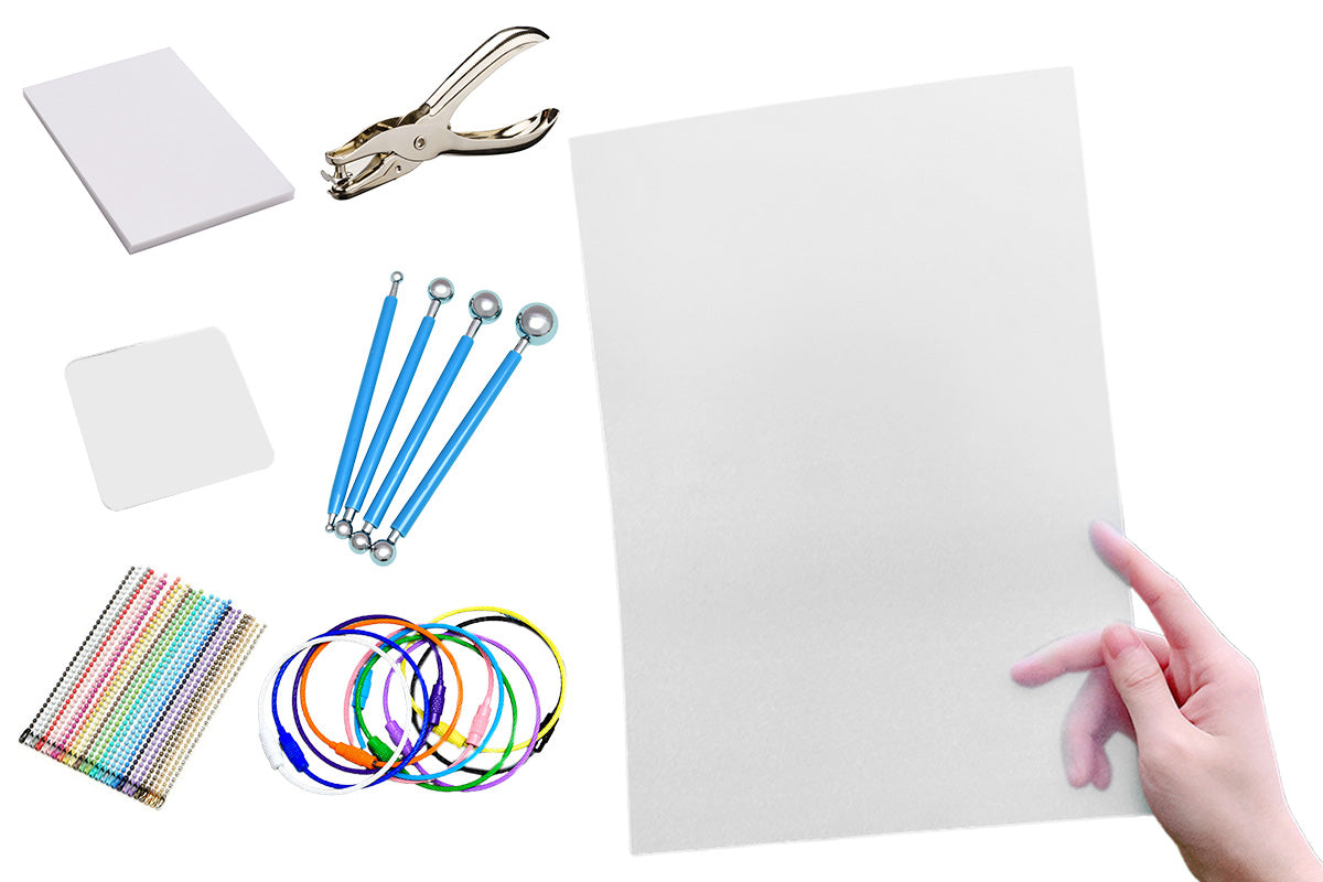 10Pcs DIY Heat Shrink Plastic Sheet Paper Heat Shrinkable Shrink Paper Film-Each of Style