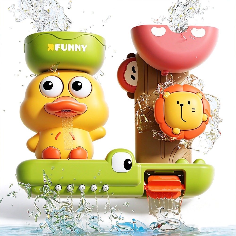 Animal Suction Waterfall Bath Toy Water Wheel for Boys Girls