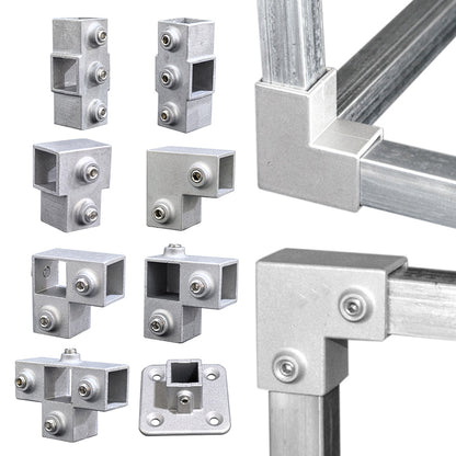 8 Piece 25x25mm Aluminum Alloy Square Tube Connector Set