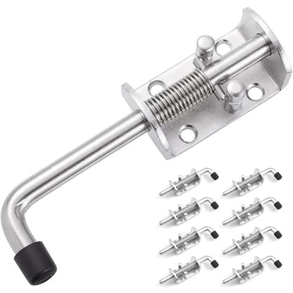 8 Piece Galvanized Iron Spring Bolt Latches 1.2 cm Dia 16.5 cm Long