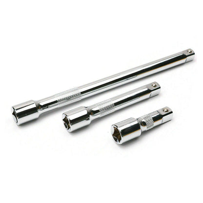 3 Piece Half Inch Drive Socket Extension Bar Set 7 12 and 25cm