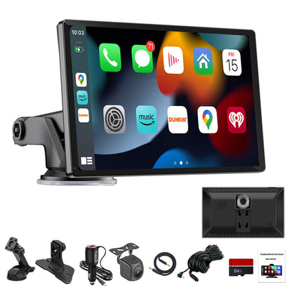 9 Inch CarPlay Screen 4K Dashcam Front Rear Camera