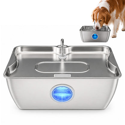 12L Stainless Steel Pet Water Fountain for Large Dogs Multi Pet