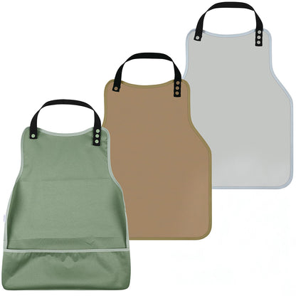 3 Piece Waterproof Adult Bibs with Crumb Catcher Pockets