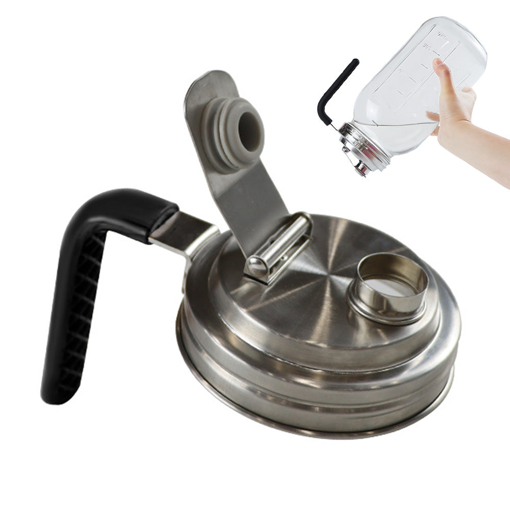 Stainless Steel Mason Jar Lid Handle Pour Spout Replacement Cap - 70mm