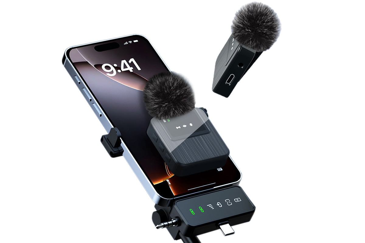 3 In 1 Wireless Lavalier Microphone for Phone Camera Live Recording