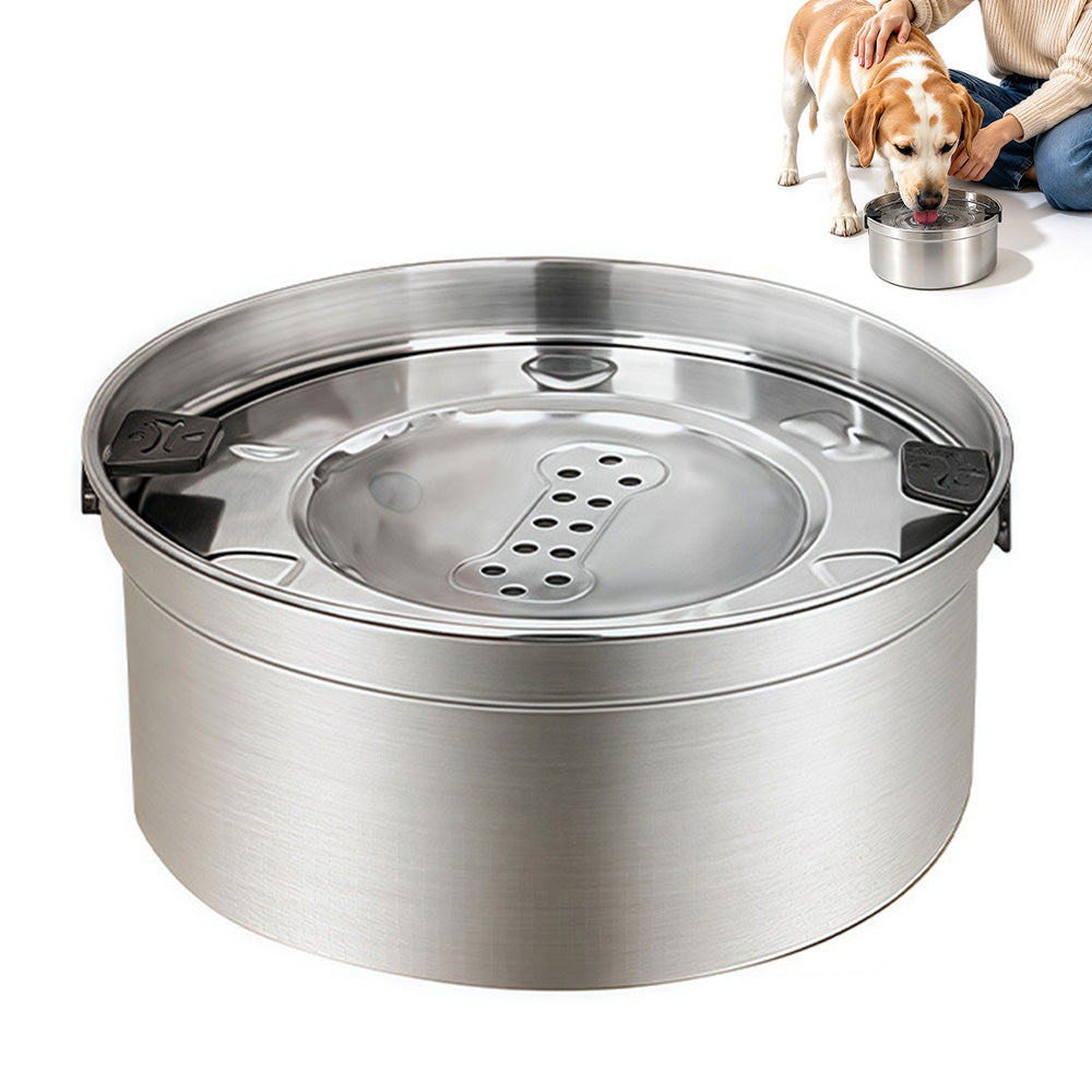 304 Stainless Steel Floating Pet Water and Food Bowl with Removable Plate