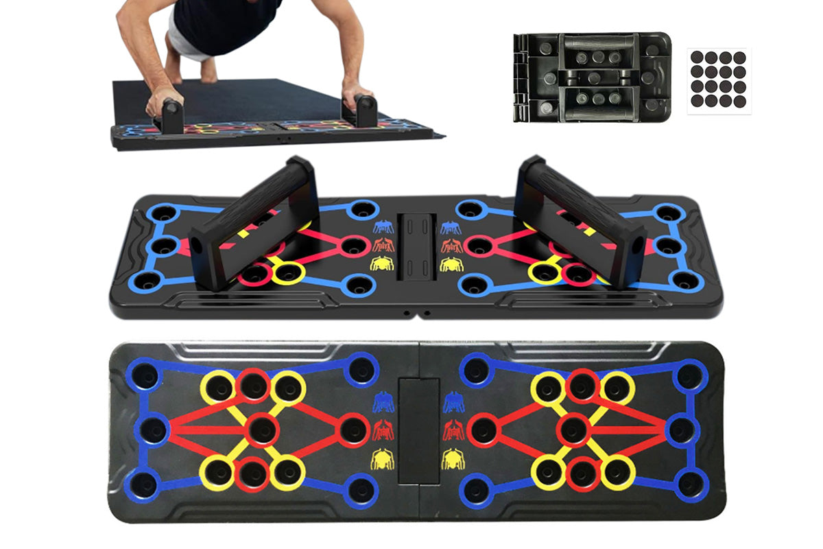 Foldable Push Up Board Rack Training Gym Exercise Push Up Exercise Stand with Grip Bar