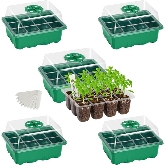 5Pcs Seed Trays 12 Cells Seed Starter Kit for Seeds Growing Starting
