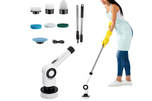 Cordless Electric Spin Scrubber Turbo Scrub Cleaning Brush with 7 Brushes
