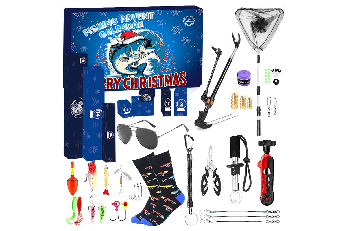 Fishing Advent Calendar 2025 Fishing Accessories Kit Christmas Countdown Gifts