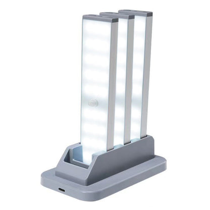 3Pcs Motion Sensor Lights with Charging Station 3-Color Rechargeable Under Cabinet Lights