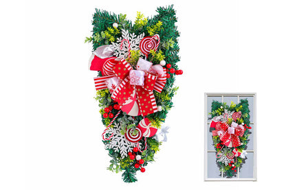 Christmas Hanging Upside Down Tree Candy Decoration for Door Wall