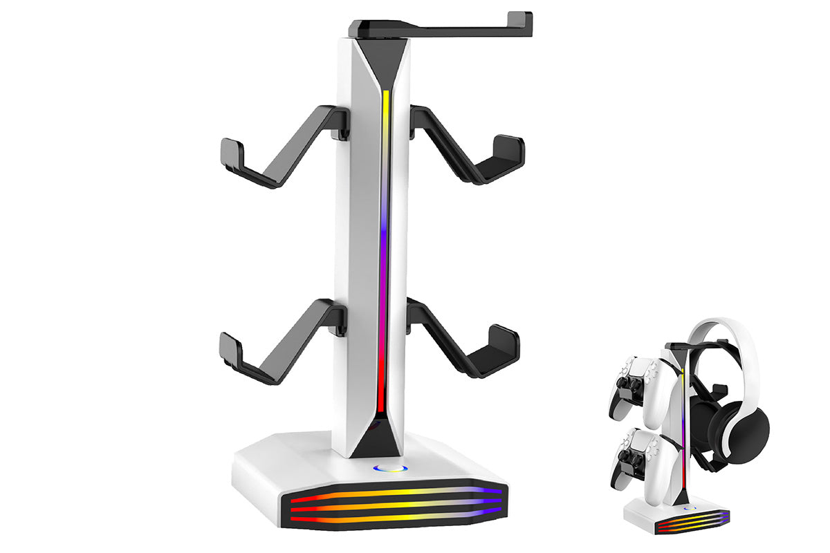 RGB Game Controller Holder Desktop Headset Stand With 9 Light Modes