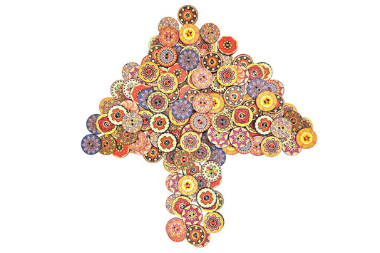 50Pcs Painted Round Wood Buttons for Sewing Scrapbook Home Clothing Crafts Decor