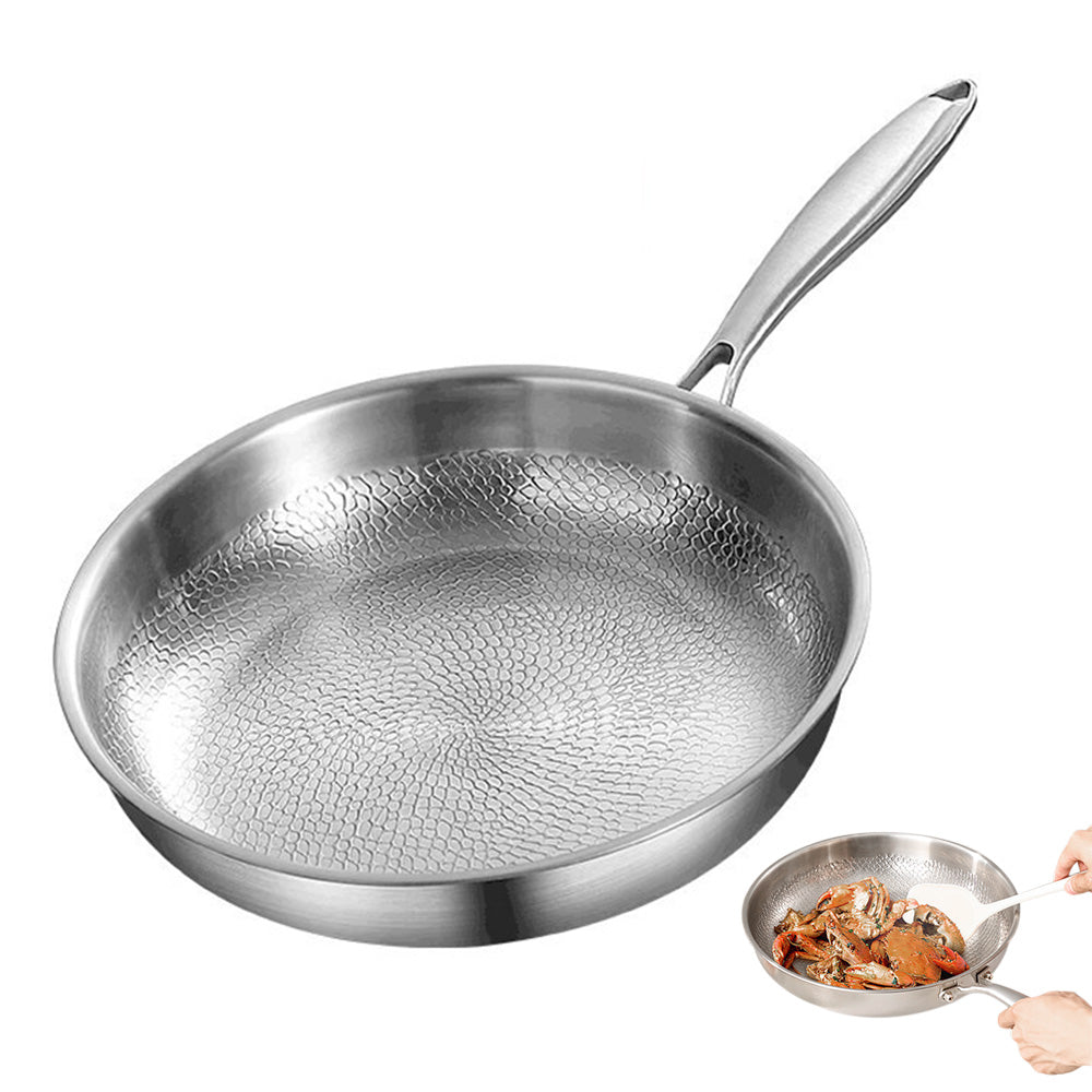 Stainless Steel Frying Pan Nonstick PFAS Free Oven for All Stoves