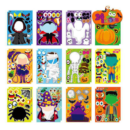 24 Pack Halloween Stickers in 12 Designs for Party Games