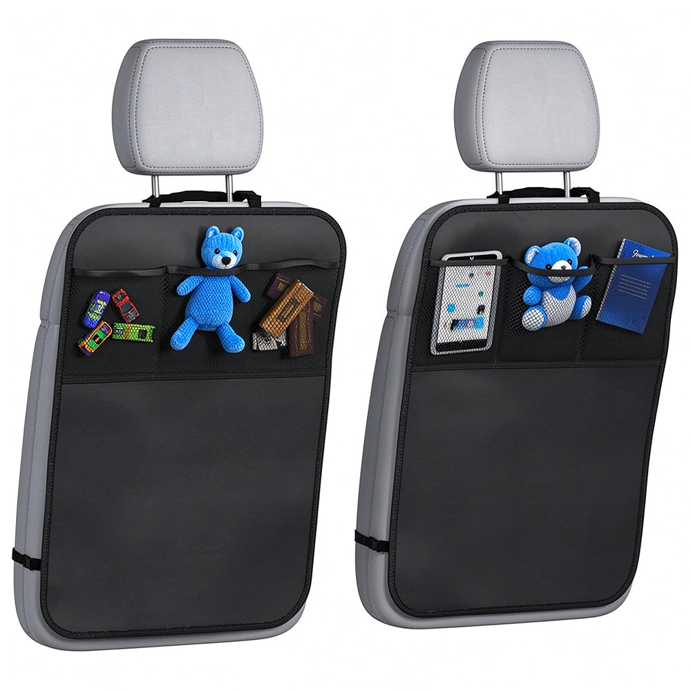 2 Piece Rear Auto Seat Back Covers and 3 Compartment Organizer Box