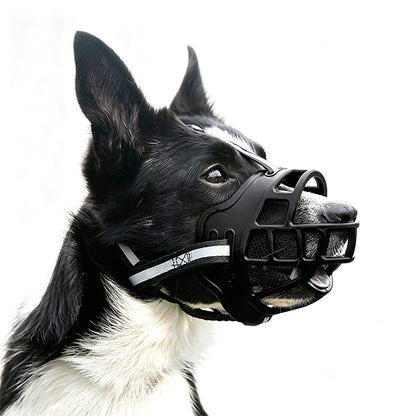 Breathable Rubber Dog Muzzle with Reflective Strap