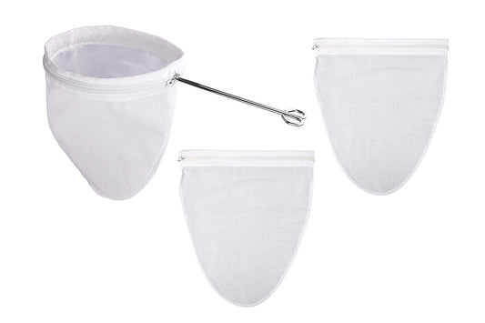 Reusable Mesh Filter Bags with Stainless Steel Handle Frame for Nut Milk Coffee