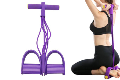 6 Tube Foot Pedal Resistance Band Ankle Puller Exercise Tension Rope