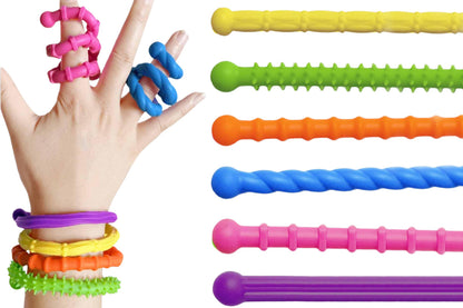 6PCS Sensory Fidget Toys Flexible Fidget Sticks Stress Relief Toys For ADHD