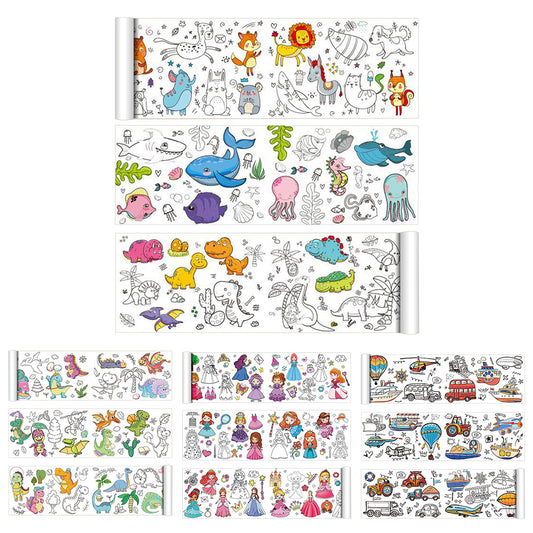 4 Large Coloring Paper Scroll Rolls Drawing Set