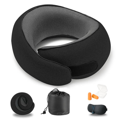 Travel Neck Pillow Set with Eye Mask Earplugs Bag