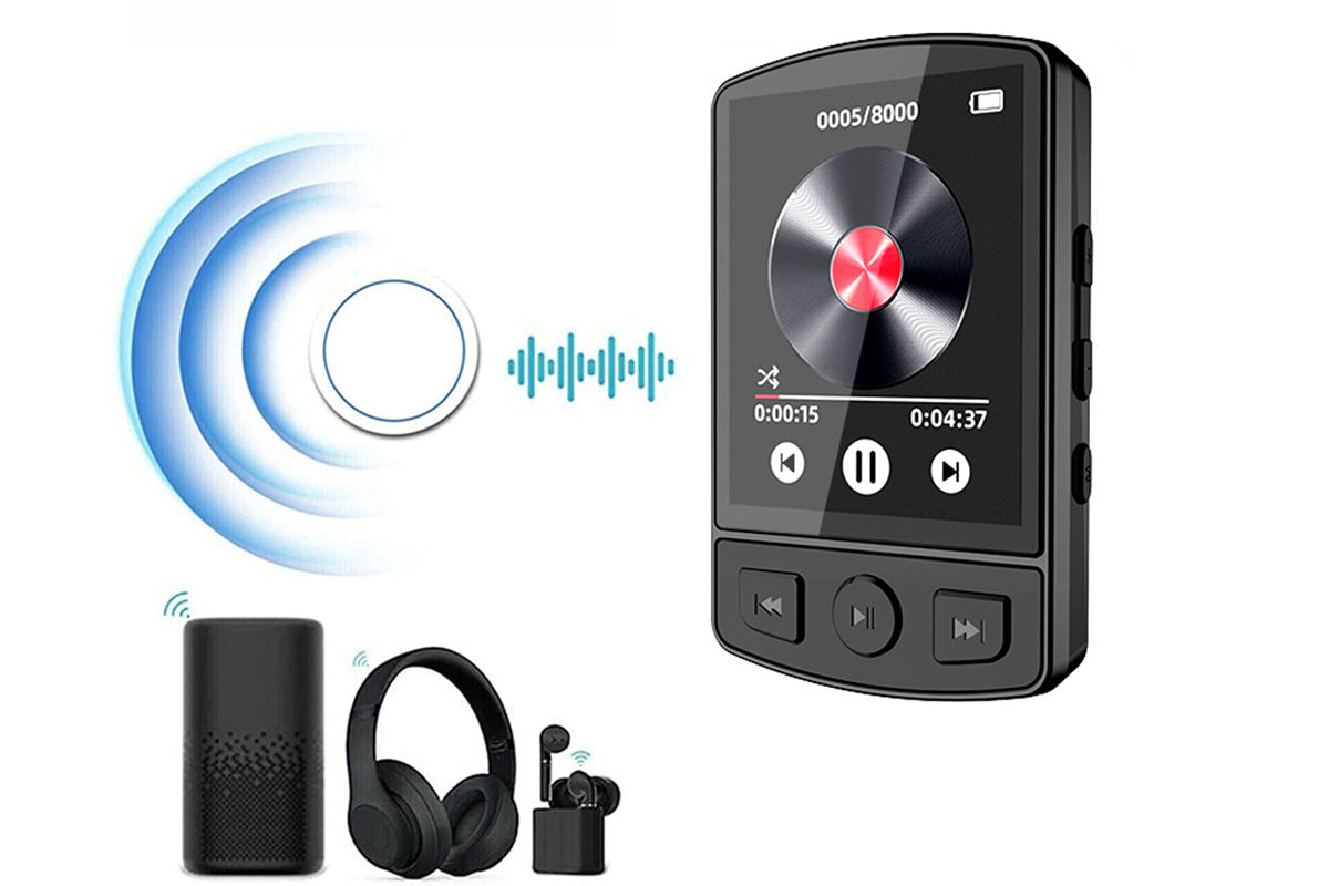 Portable Bluetooth 5.0 MP3 Player with FM Radio Clip On Sports Music Player