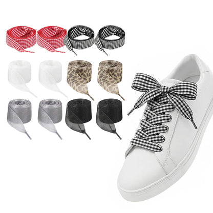 6 Pairs Wide Satin Ribbon Replacement Shoelaces