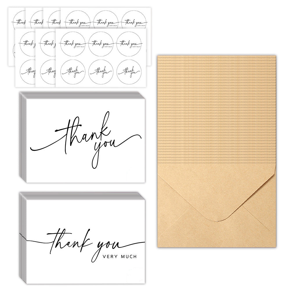 40 Thank You Cards with 40 Envelopes and 42 Stickers