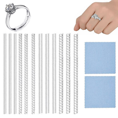 12 Piece Clear Ring Size Adjusters for Loose Rings