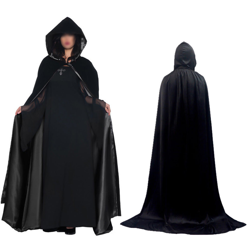 Halloween Cape with Hood for Men and Women Hooded Cloak