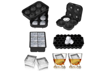 4Pcs Large Ice Diamond Maker Ice Cube Tray Skull Ice Cube Cocktails Molds