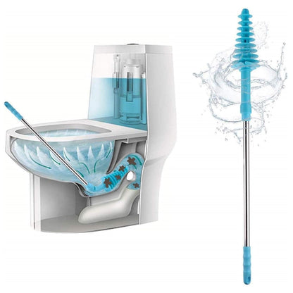 Flexible Toilet Plunger Toilet Clog Remover Bathroom Toilet Dredge Tool Blue