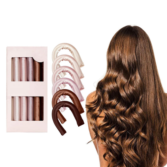 6Pcs Set Heatless Hair Curlers Flexible Hair Curling Rods Overnight Curls Hair Styling Tools Multicolor
