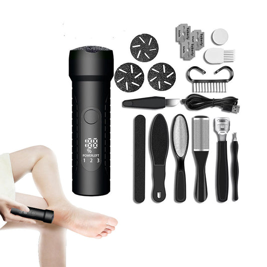 Electronic Foot File Grinder Set Electric Callus Remover Foot Pedicure Tool Black