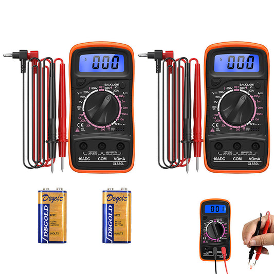 2 PCS Digital Multimeter DC AC Voltmeter Voltmeter and Ohm Volt Amp Meter with PTC protection