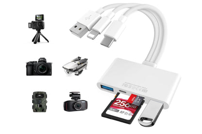 5 In 1 USB OTG Adapter SD Memory Card Reader for iPhone iPad